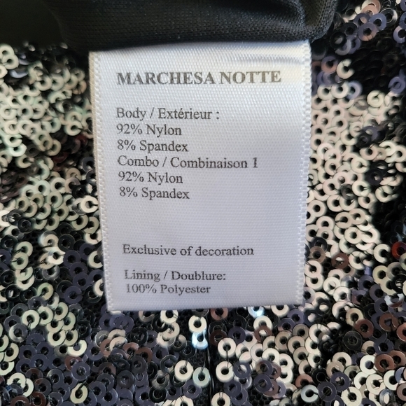 Marchesa Notte Ombré Sequin Gunmetal Column 3 In 1 Evening Gown NWT Size 8 - Picture 15 of 16